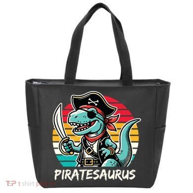 Retro Dinosaur T Rex Pirate Costume Piratesaurus Tote Bag