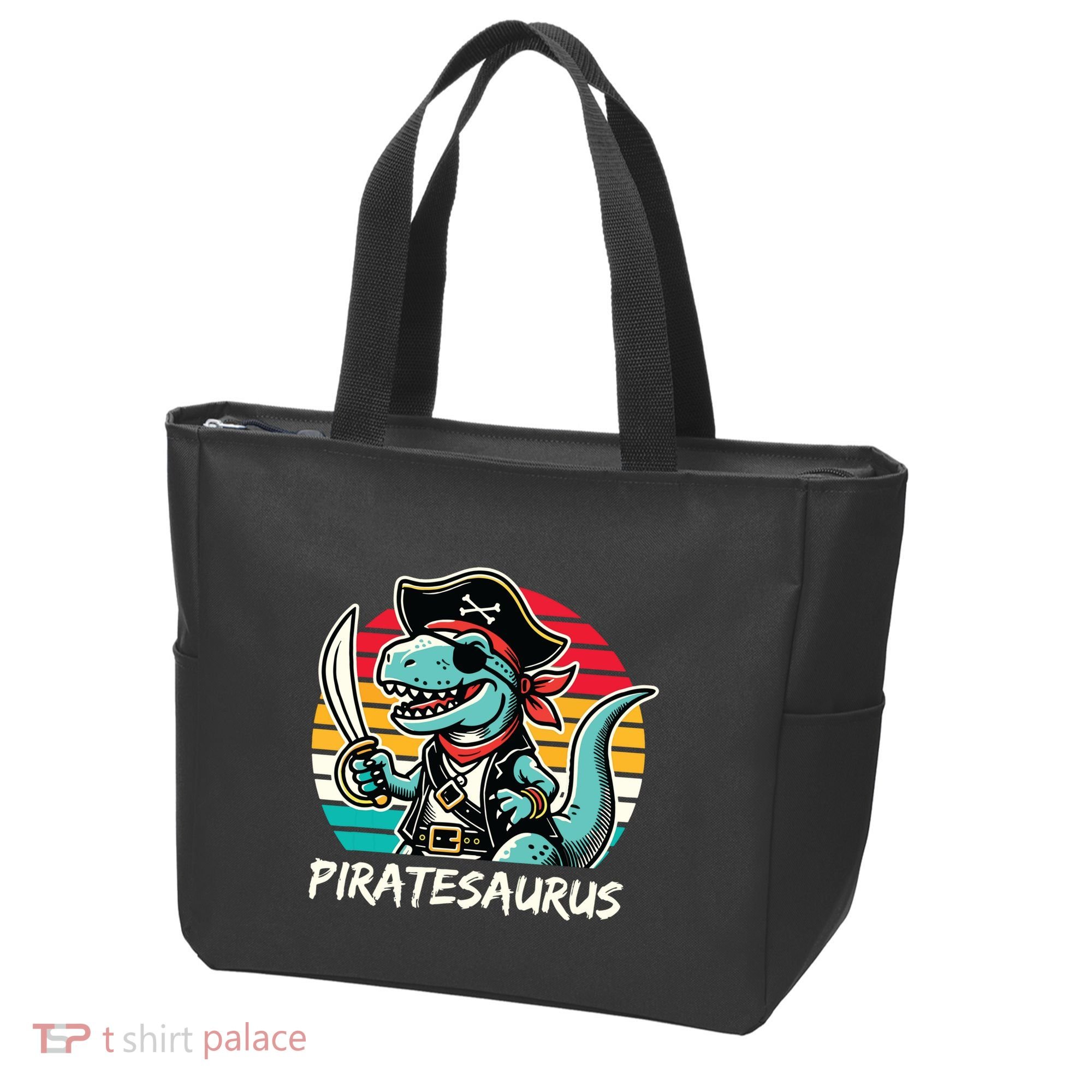 Retro Dinosaur T Rex Pirate Costume Piratesaurus Tote Bag