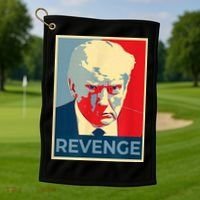 Revenge Donald Trump Retro Golf Towel thumb 1