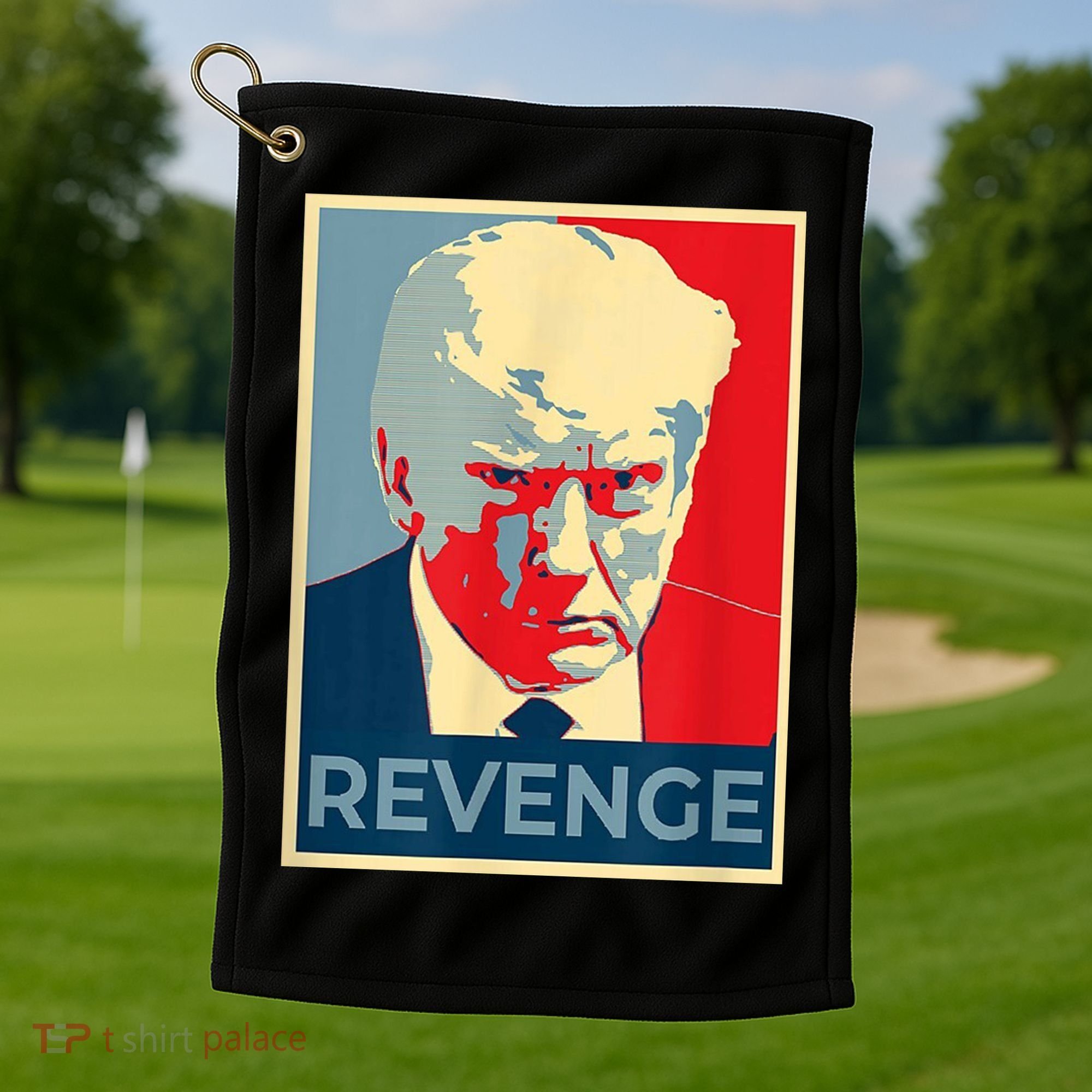 Revenge Donald Trump Retro Golf Towel