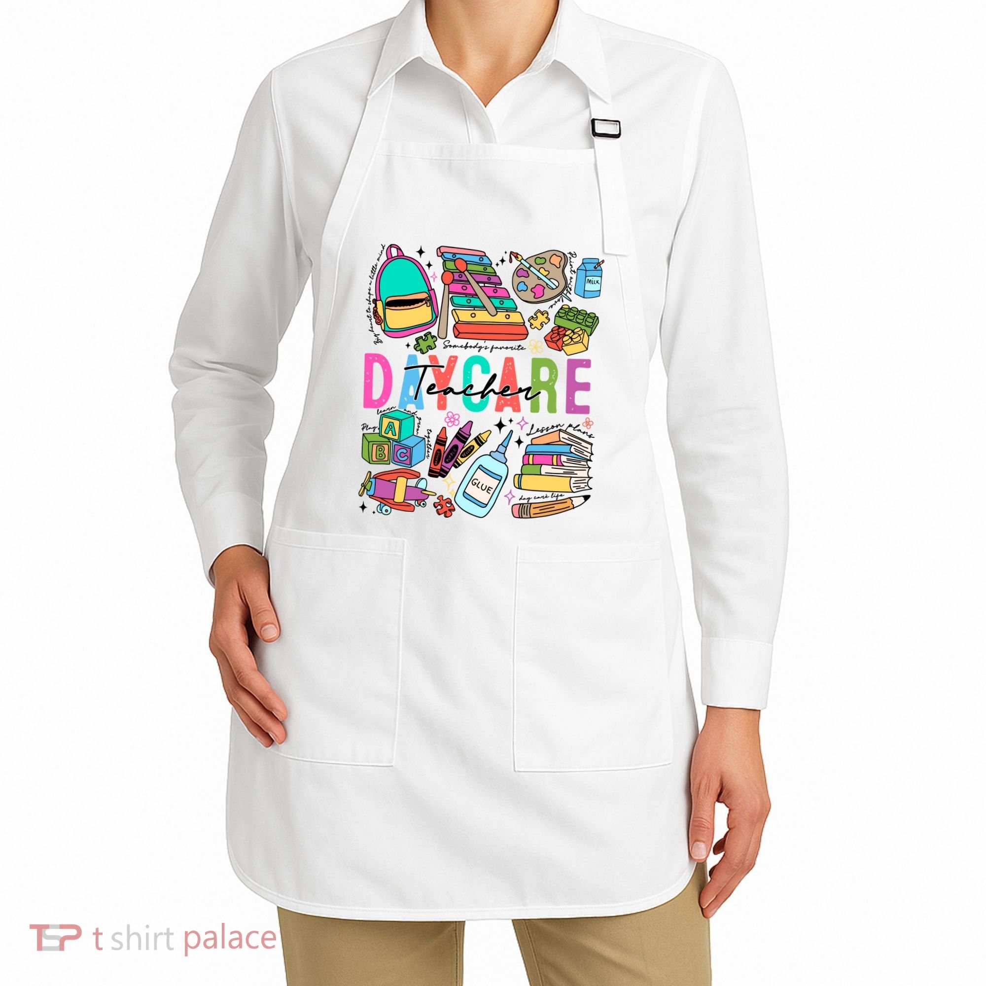 Retro Daycare Teacher Somebody Favorite Apron