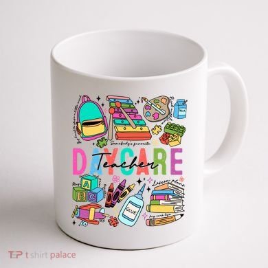 Retro Daycare Teacher Somebody Favorite Coffee Mug back