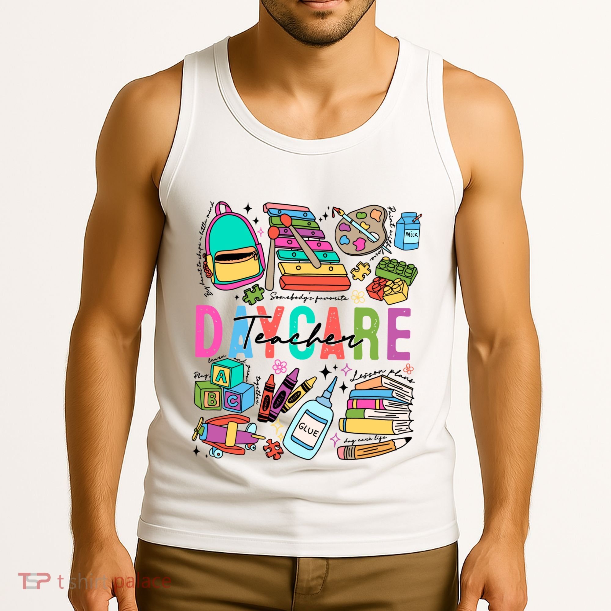 Retro Daycare Teacher Somebody Favorite Tank Top