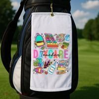 Retro Daycare Teacher Somebody Favorite Golf Towel thumb 2