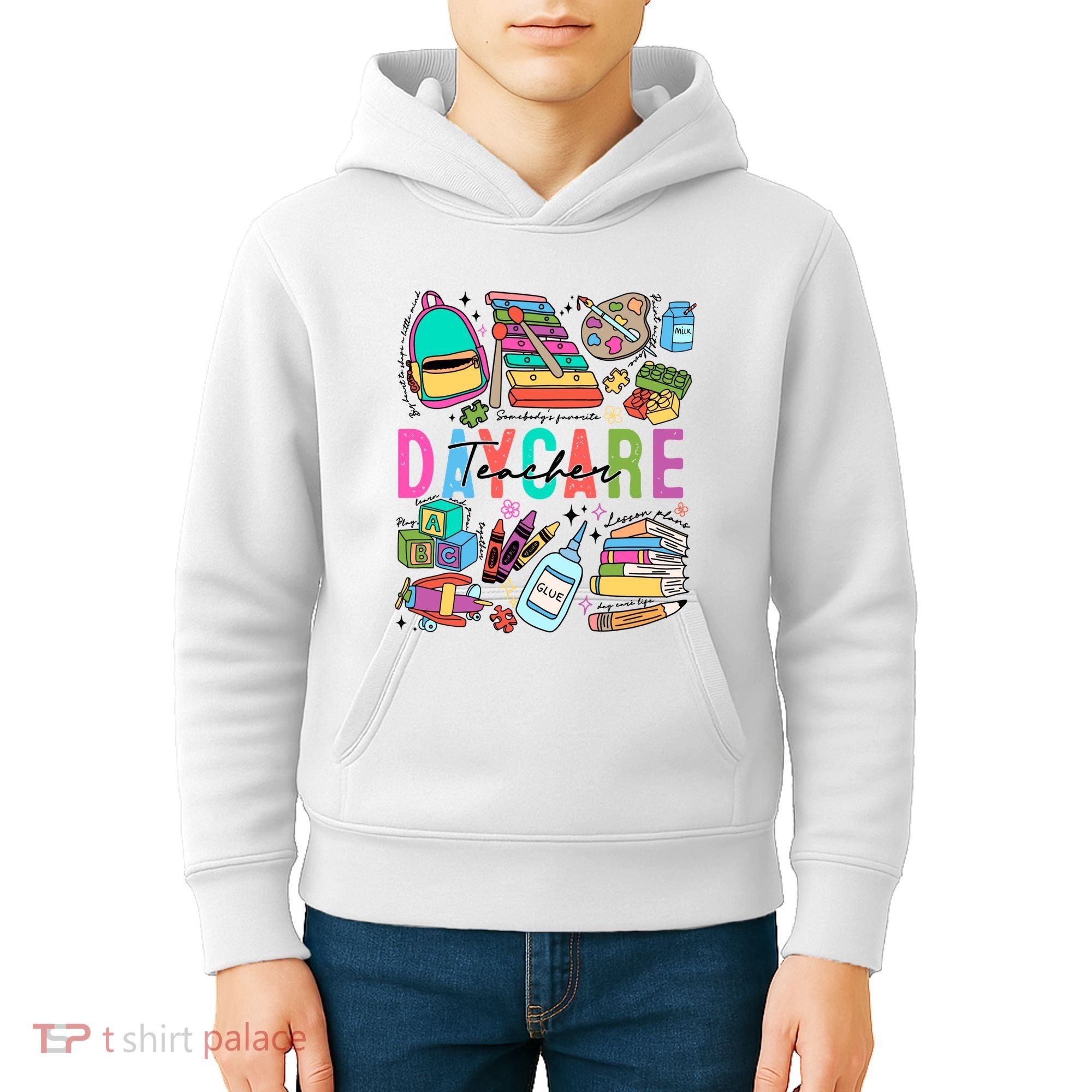 Retro Daycare Teacher Somebody Favorite Kids Hoodie