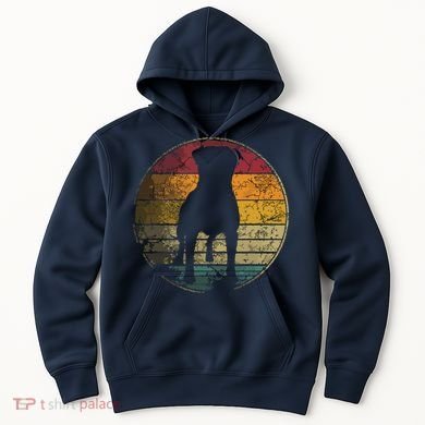 Rottweiler Dog Vintage Distressed Retro Style Silhouette Hoodie