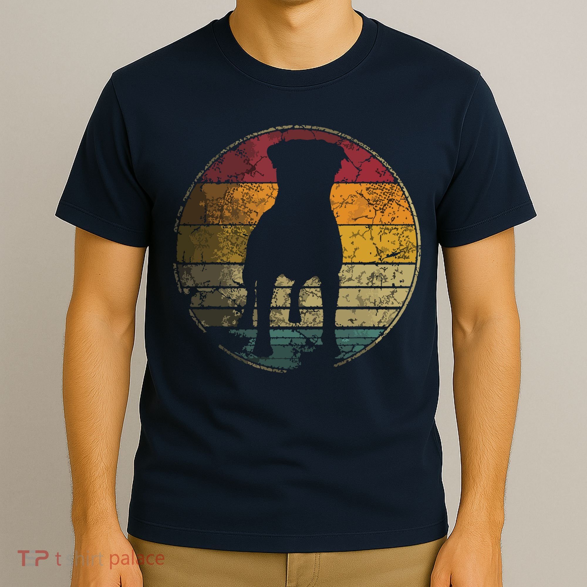 Rottweiler Dog Vintage Distressed Retro Style Silhouette T-Shirt