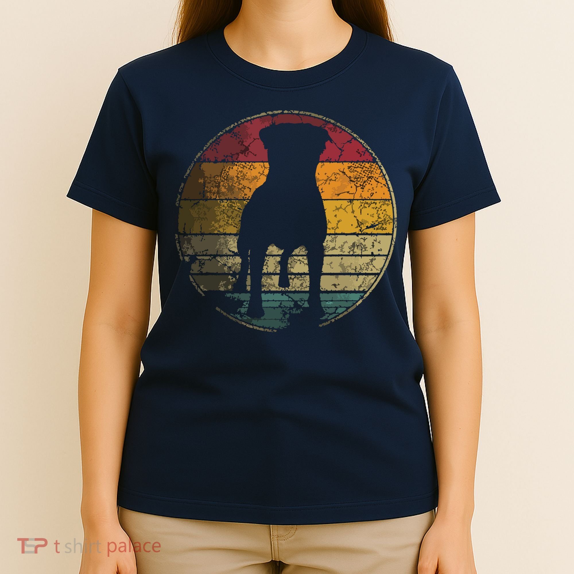 Rottweiler Dog Vintage Distressed Retro Style Silhouette T-Shirt