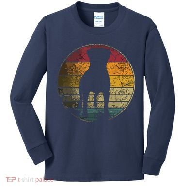 Rottweiler Dog Vintage Distressed Retro Style Silhouette Kids Long Sleeve Shirt
