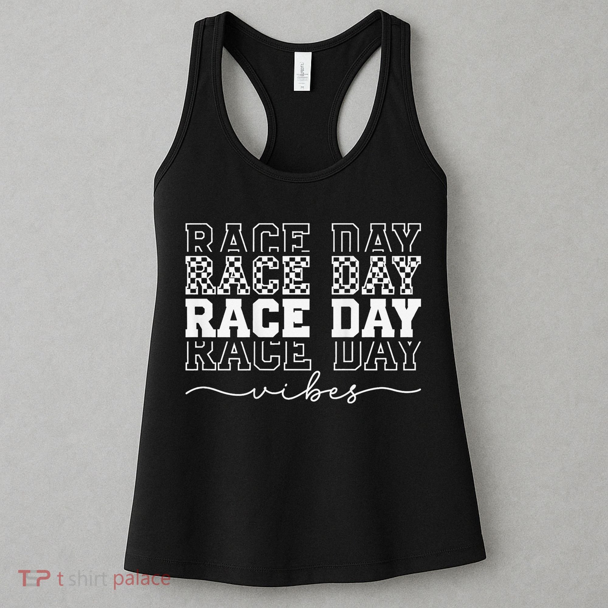 Race Day Vibes Checkered Coquette Bow Car Racing Race Day Women's Tank Top