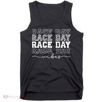 Race Day Vibes Checkered Coquette Bow Car Racing Race Day Tank Top thumb 0