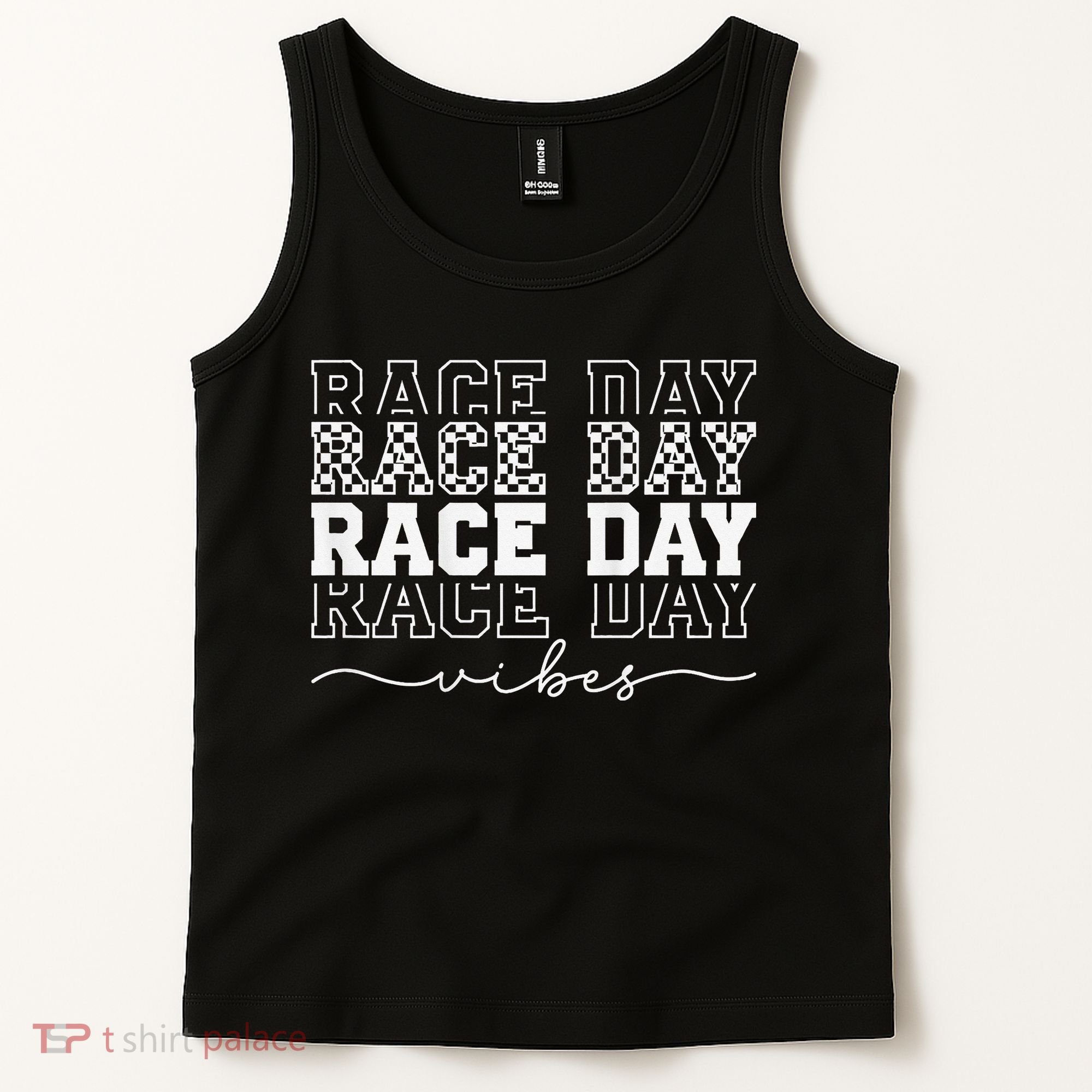 Race Day Vibes Checkered Coquette Bow Car Racing Race Day Tank Top