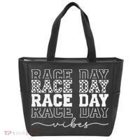 Race Day Vibes Checkered Coquette Bow Car Racing Race Day Tote Bag thumb 0