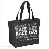 Race Day Vibes Checkered Coquette Bow Car Racing Race Day Tote Bag thumb 2