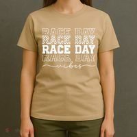 Race Day Vibes Checkered Coquette Bow Car Racing Race Day T-Shirt thumb 4