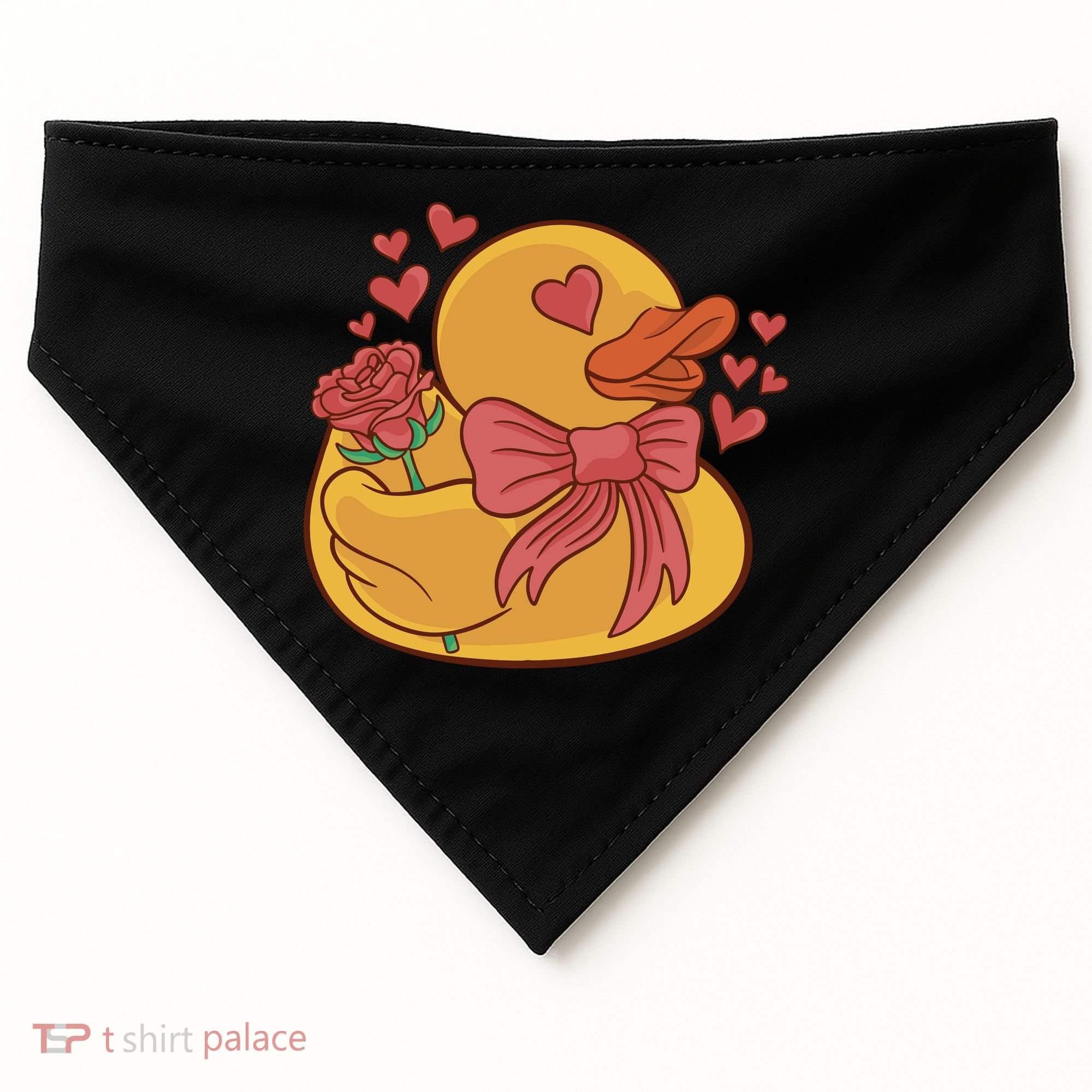 Rubber Duck Valentines Day Rose Cute USA-Made Doggie Bandana
