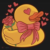 Rubber Duck Valentines Day Rose Cute Backpack thumb 2