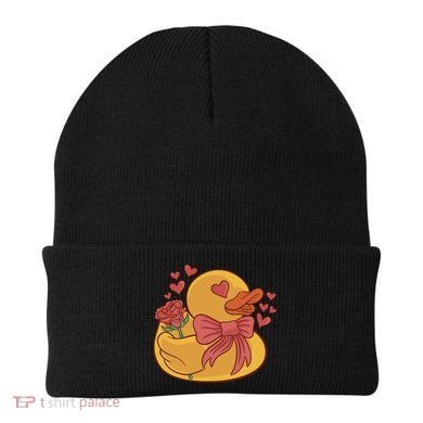 Rubber Duck Valentines Day Rose Cute Beanie