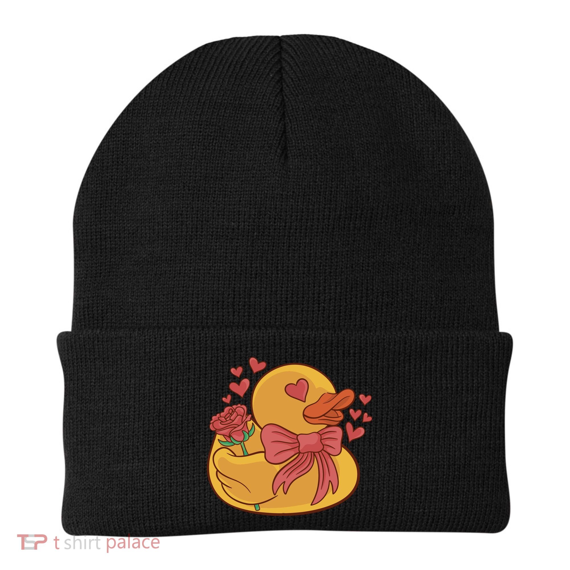 Rubber Duck Valentines Day Rose Cute Beanie