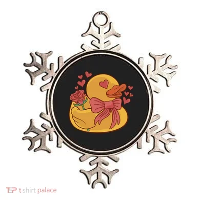 Rubber Duck Valentines Day Rose Cute Ornament