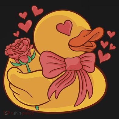 Rubber Duck Valentines Day Rose Cute Ornament