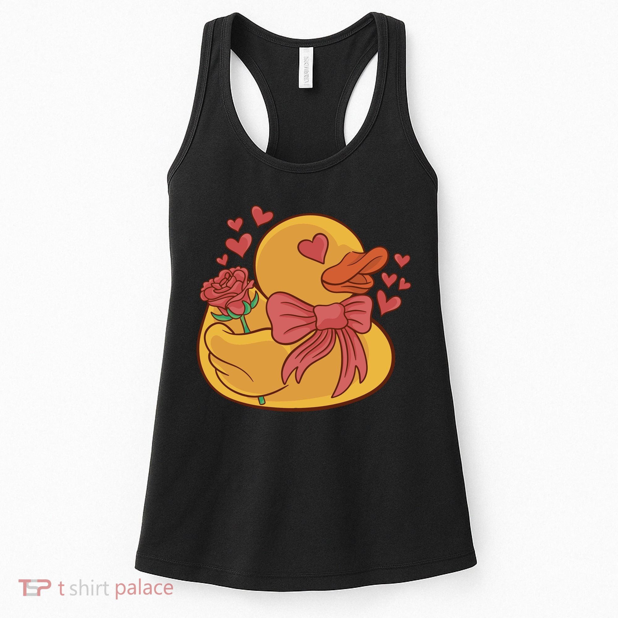 Rubber Duck Valentines Day Rose Cute Women's Tank Top