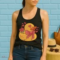 Rubber Duck Valentines Day Rose Cute Women's Tank Top thumb 2