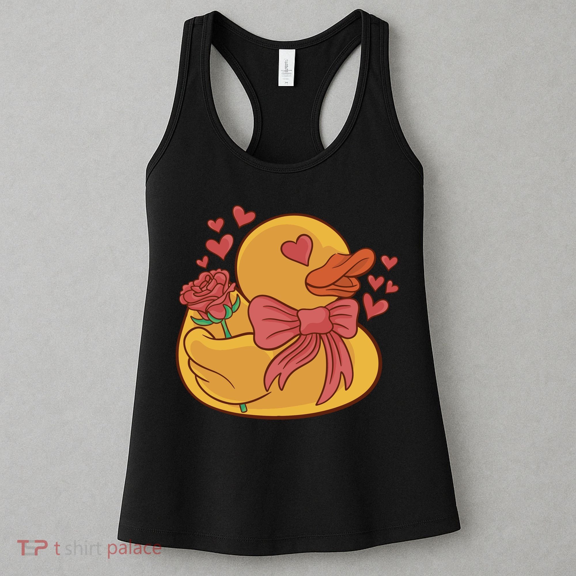 Rubber Duck Valentines Day Rose Cute Women's Tank Top