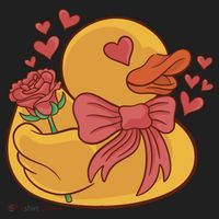 Rubber Duck Valentines Day Rose Cute Hat thumb 2
