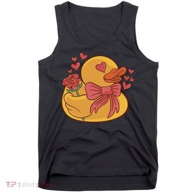 Rubber Duck Valentines Day Rose Cute Tank Top