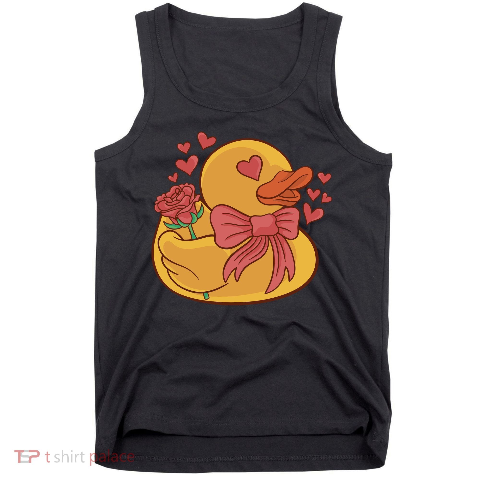 Rubber Duck Valentines Day Rose Cute Tank Top
