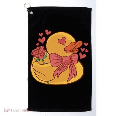 Rubber Duck Valentines Day Rose Cute Golf Towel