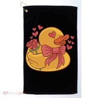 Rubber Duck Valentines Day Rose Cute Golf Towel thumb 0