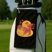 Rubber Duck Valentines Day Rose Cute Golf Towel thumb 2