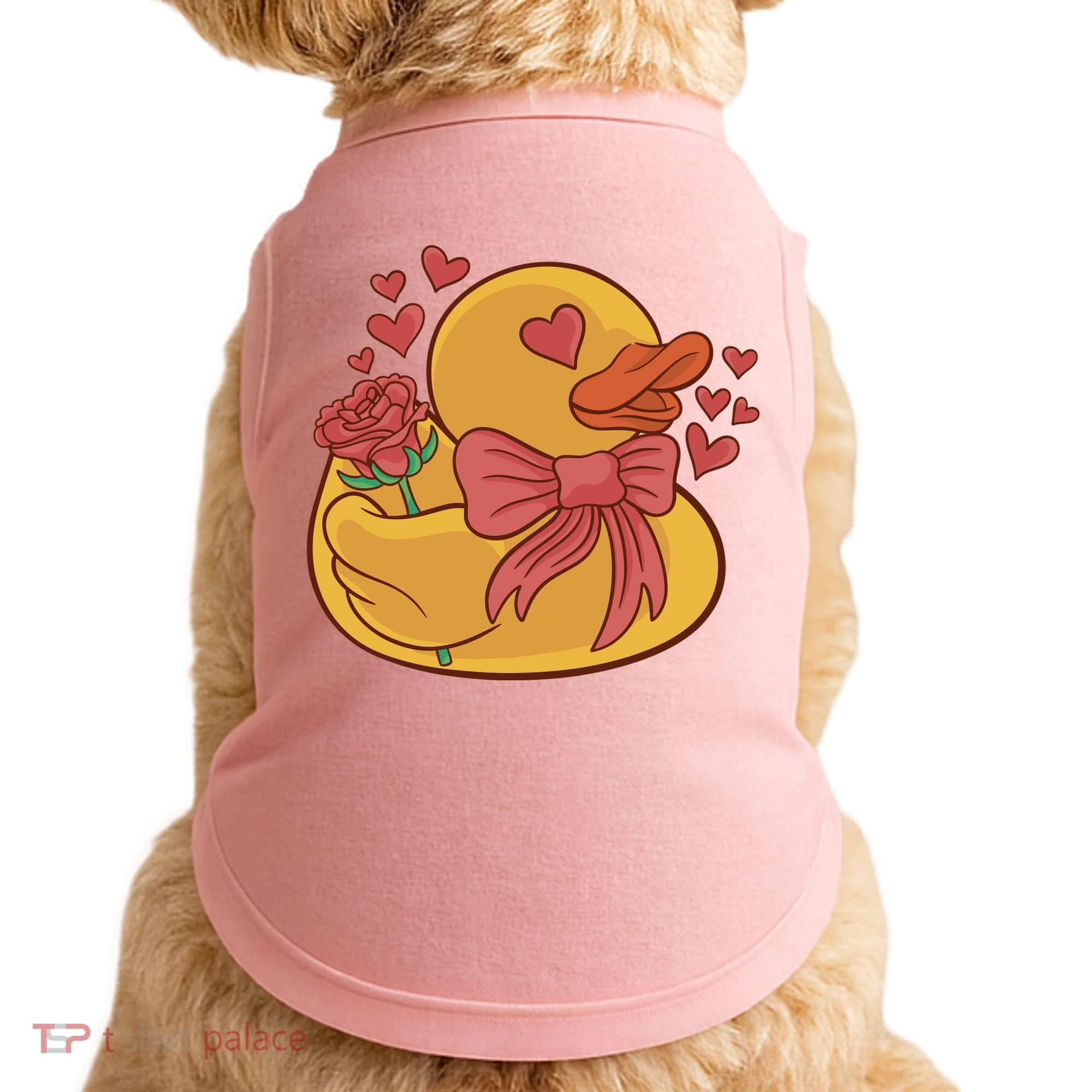 Rubber Duck Valentines Day Rose Cute Doggie Tank