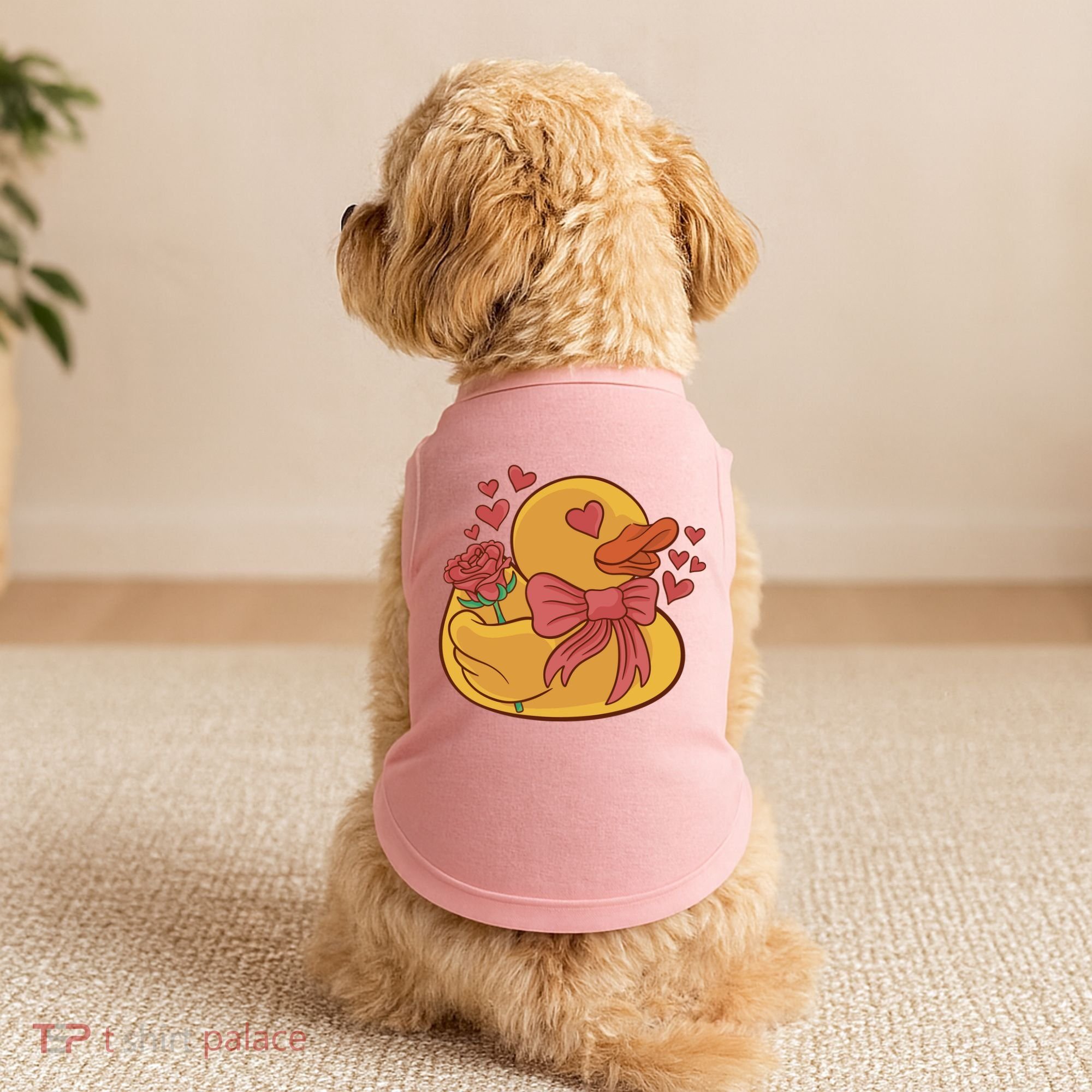 Rubber Duck Valentines Day Rose Cute Doggie Tank
