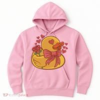 Rubber Duck Valentines Day Rose Cute Hoodie thumb 0