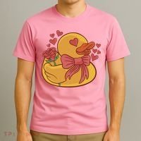 Rubber Duck Valentines Day Rose Cute T-Shirt thumb 3