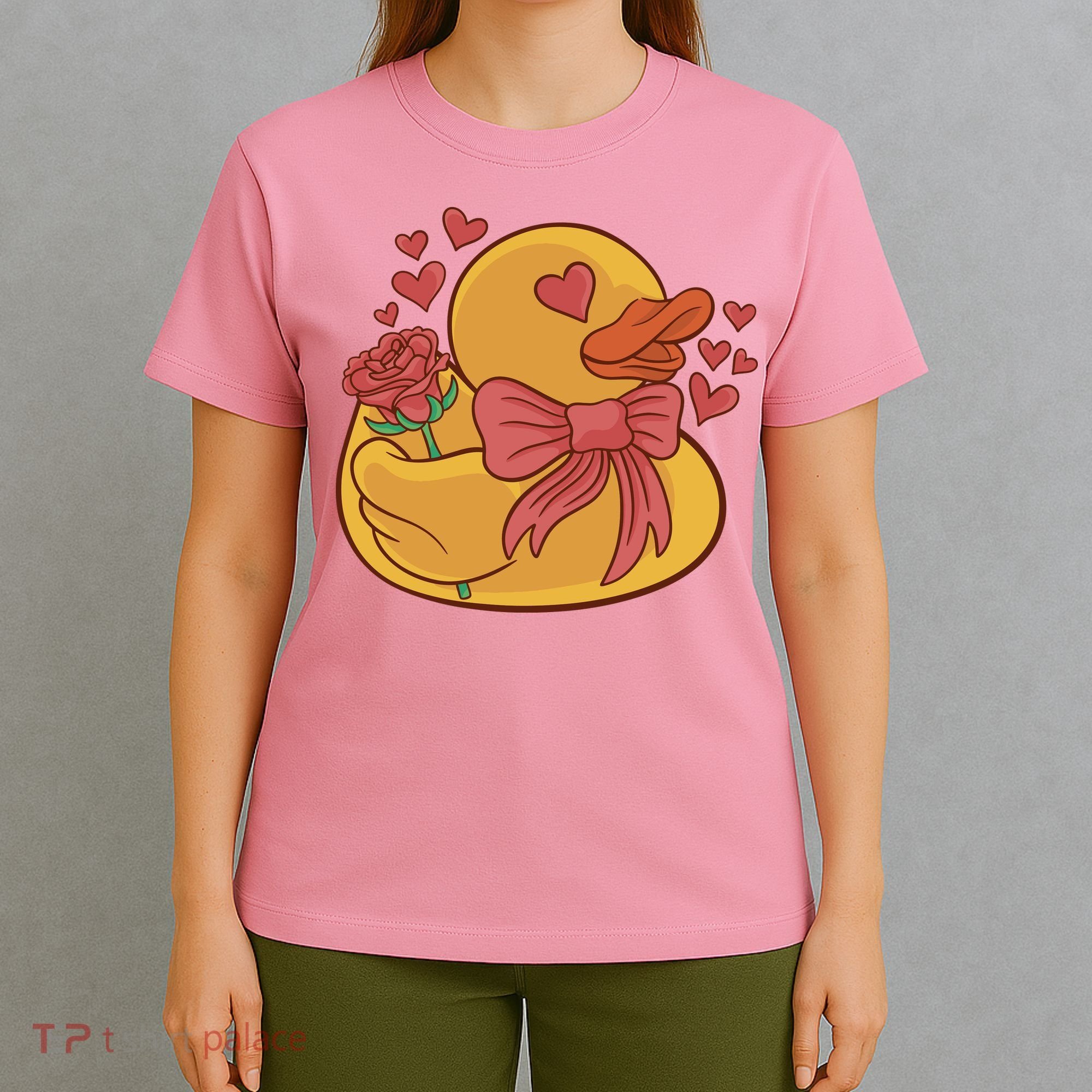 Rubber Duck Valentines Day Rose Cute T-Shirt