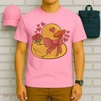 Rubber Duck Valentines Day Rose Cute T-Shirt thumb 6