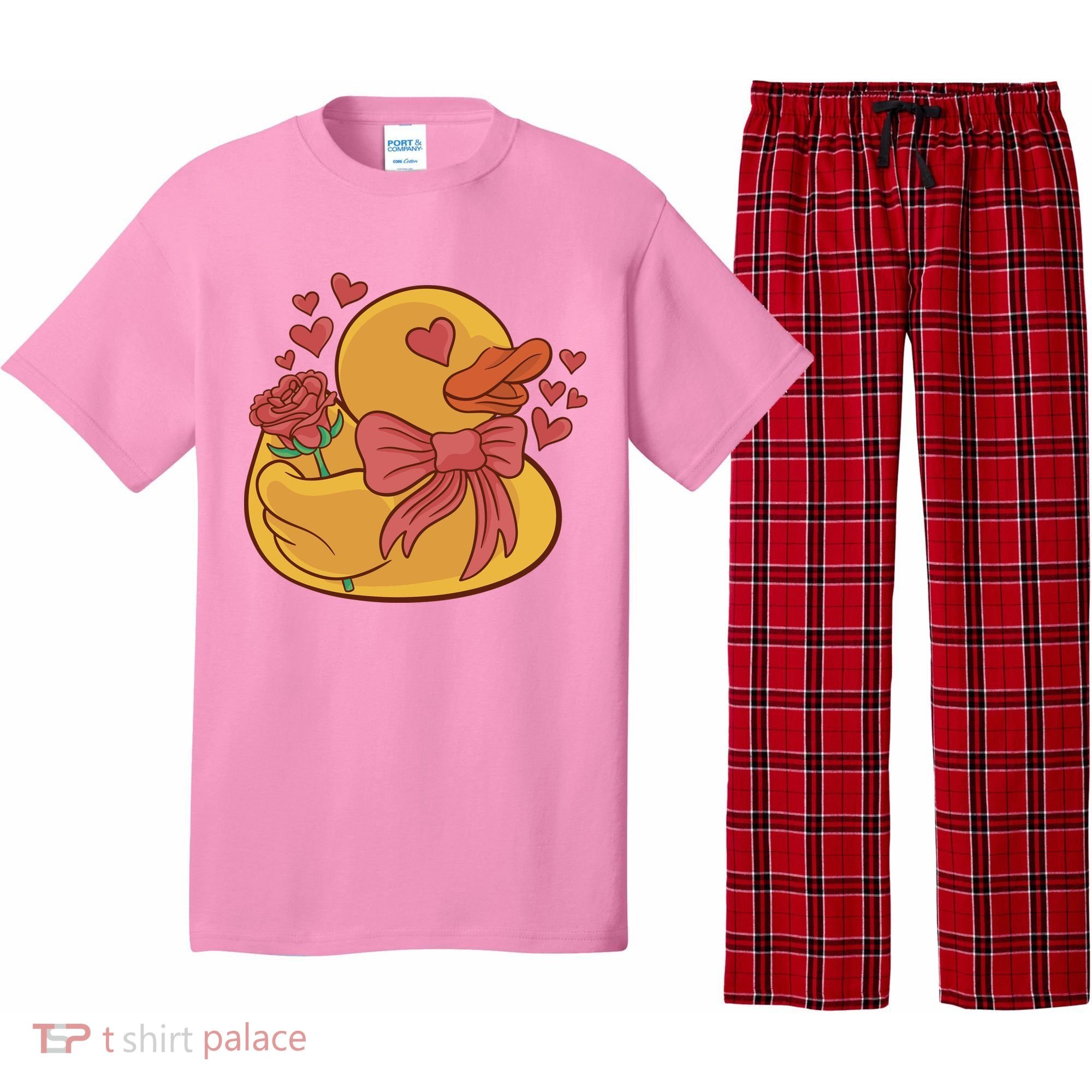 Rubber Duck Valentines Day Rose Cute Pajama Set