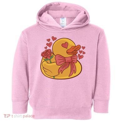 Rubber Duck Valentines Day Rose Cute Toddler Hoodie