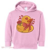 Rubber Duck Valentines Day Rose Cute Toddler Hoodie thumb 0