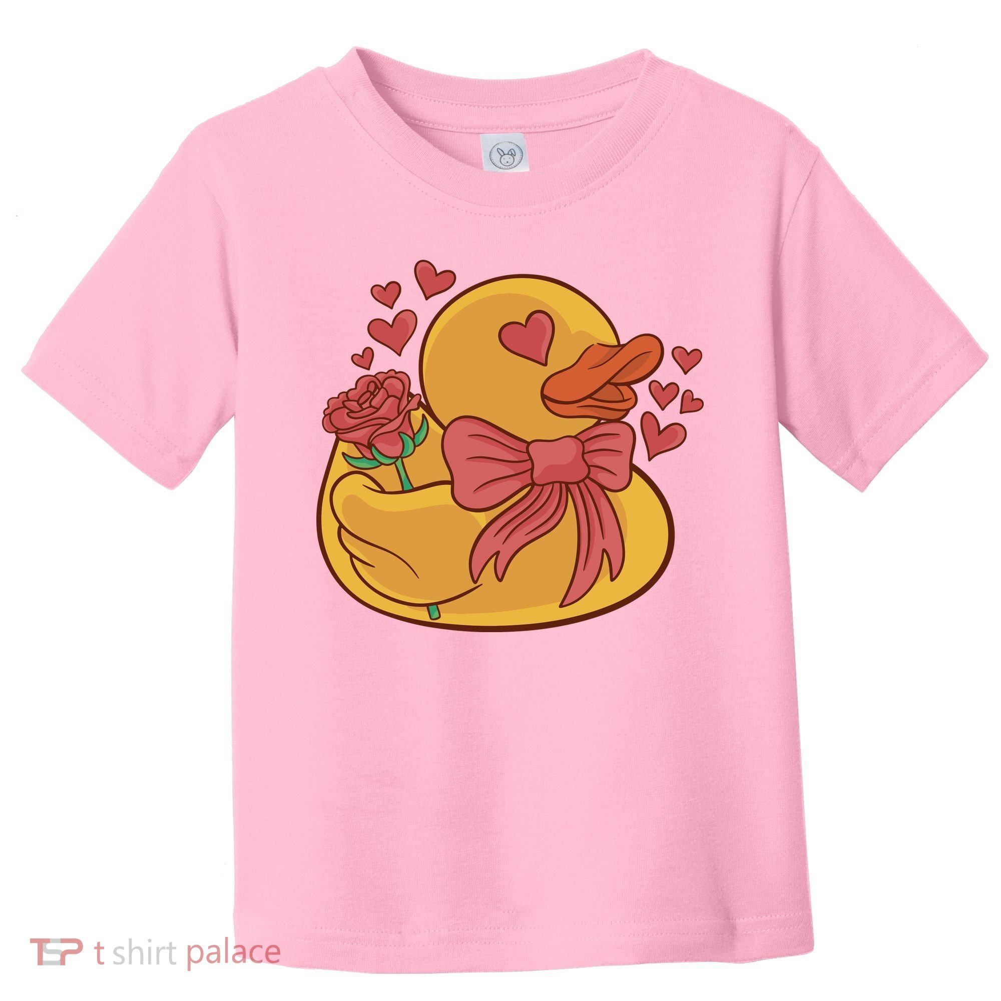 Rubber Duck Valentines Day Rose Cute Toddler T-Shirt