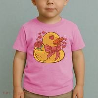 Rubber Duck Valentines Day Rose Cute Toddler T-Shirt thumb 2