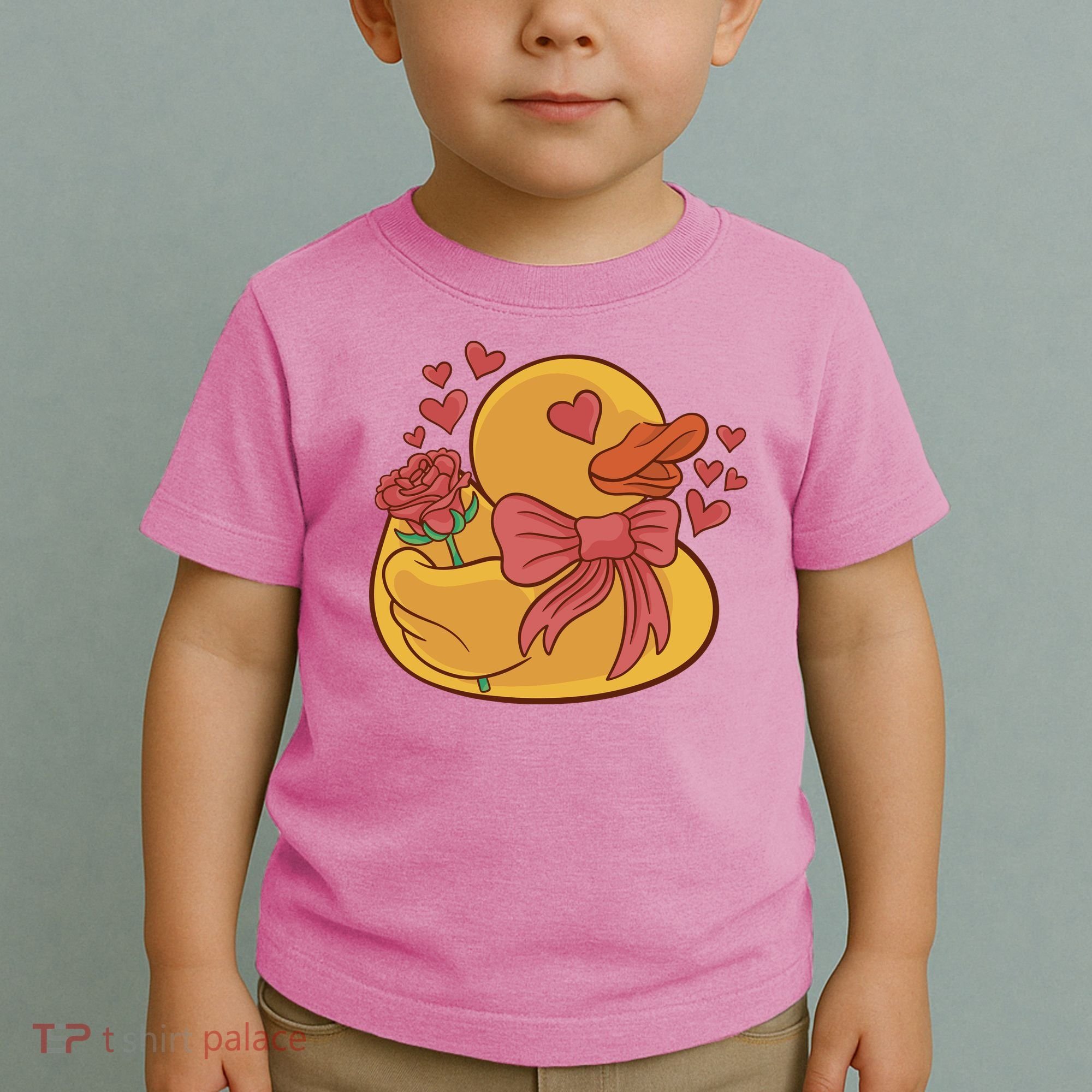 Rubber Duck Valentines Day Rose Cute Toddler T-Shirt