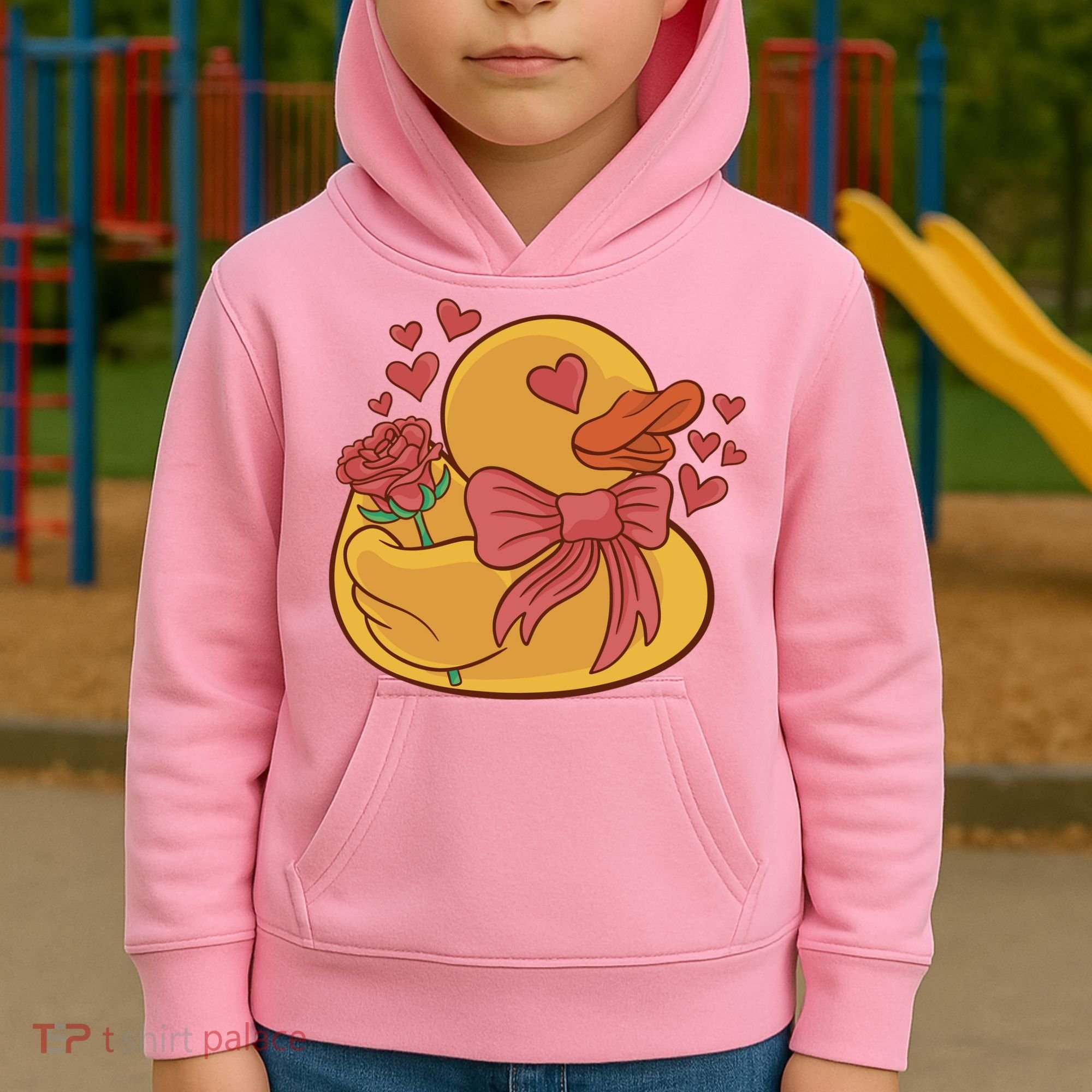 Rubber Duck Valentines Day Rose Cute Kids Hoodie