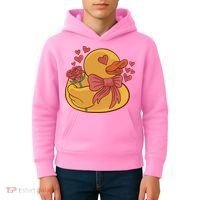 Rubber Duck Valentines Day Rose Cute Kids Hoodie thumb 4