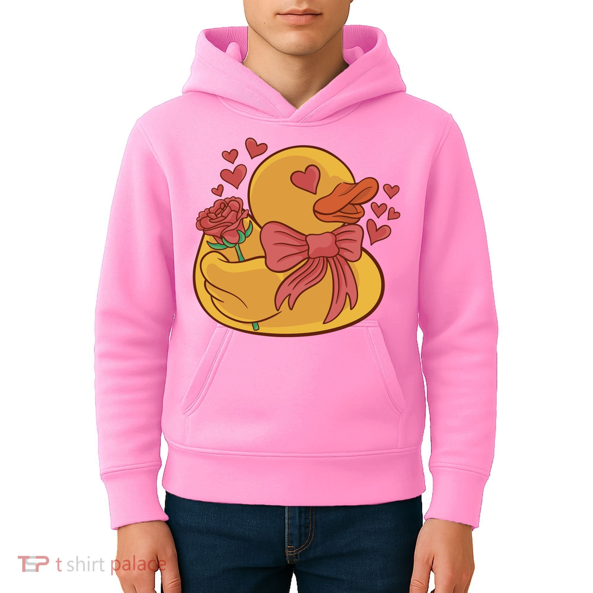 Rubber Duck Valentines Day Rose Cute Kids Hoodie