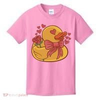 Rubber Duck Valentines Day Rose Cute Kids T-Shirt thumb 0
